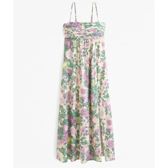 Abercrombie & Fitch Emerson Open-Back Maxi Dress Cream Floral M - Picture 1 of 9